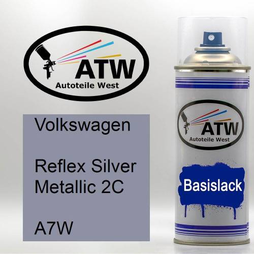 Volkswagen, Reflex Silver Metallic 2C, A7W: 400ml Sprühdose, von ATW Autoteile West.